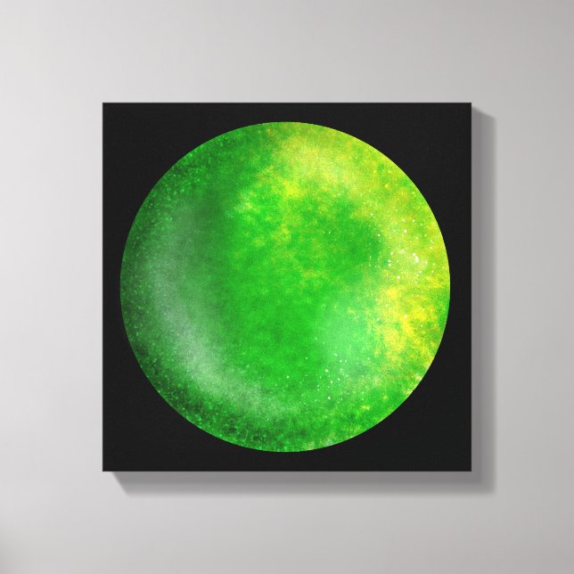 Green Galaxy Orb – Emerald Canvas Print (Front)