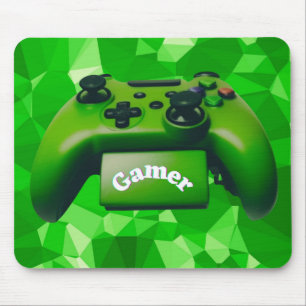 Green Game Controller AI Art Design Mousepad
