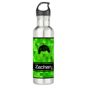 Green Gamer Pixels   Personalized 710 Ml Water Bottle