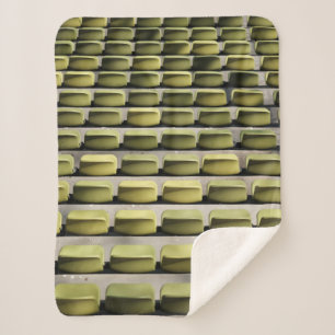 Green gang chairs sherpa blanket