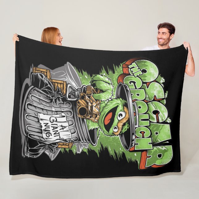 Green Garbage Monster  Fleece Blanket (In Situ)