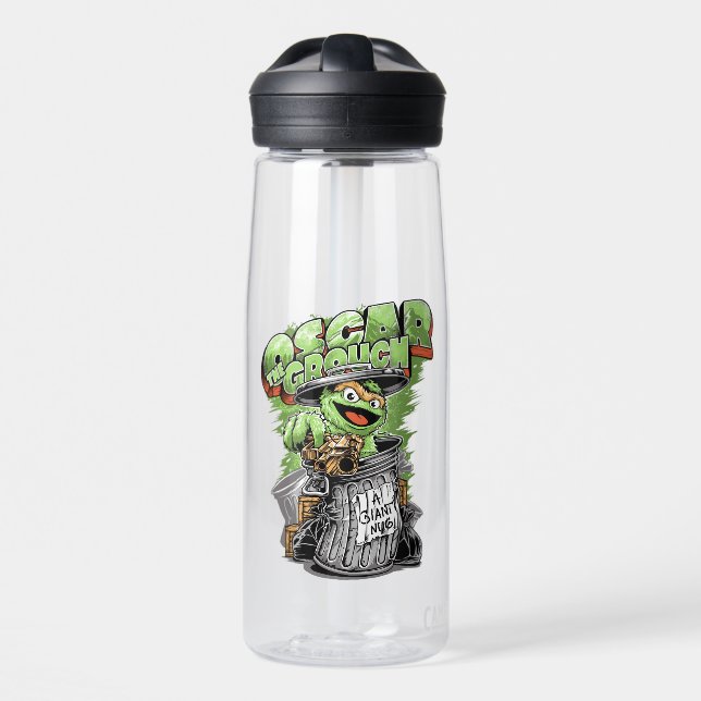 Green Garbage Monster  Water Bottle (Front)