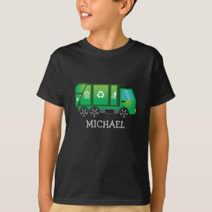 Green Garbage/Recycle Truck with Kids Name T-Shirt