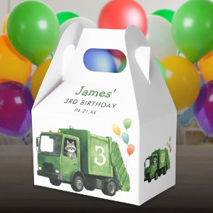 Green Garbage Truck Birthday Welcome Sign Favour Box