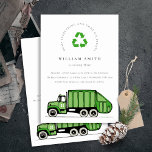 Green Garbage Truck Kids Any Age Birthday Invite<br><div class="desc">A Fun Cute Boys GARBAGE TRUCK THEME BIRTHDAY Collection.- it's an Elegant Simple Minimal sketchy Illustration of green garbage recycle truck,  perfect for your little ones birthday party. It’s very easy to customise,  with your personal details. If you need any other matching product or customisation,  kindly message via Zazzle.</div>