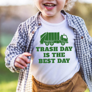 Green Garbage Truck Trash Funny Boy Birthday  Toddler T-Shirt
