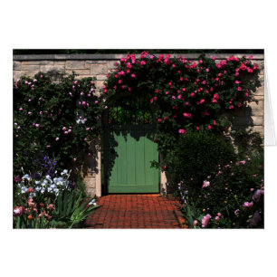 Green Garden Gate with Roses