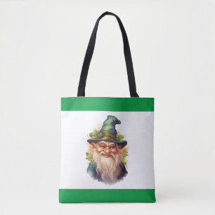 Green Garden Gnome Happy Smiling 2 Tote Bag