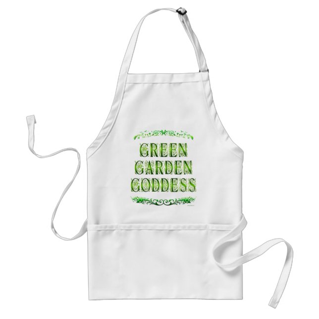 Green Garden Goddess Saying Apron (Front)