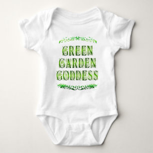 Green Garden Goddess Saying Baby Bodysuit