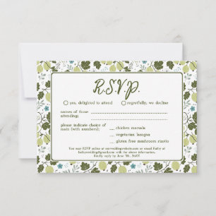 Green Garden Gooseberry Spring Floral Wedding RSVP