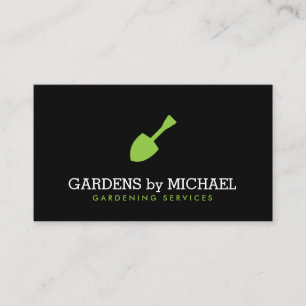 Green Garden Shovel Gardening Landscaping Services Business Card