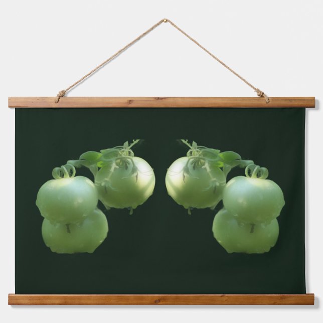 Green Garden Tomatoes Nature Abstract Hanging Tapestry (Front)