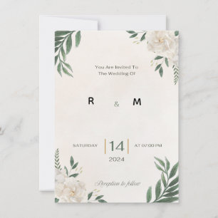 Green Garden wedding invitation