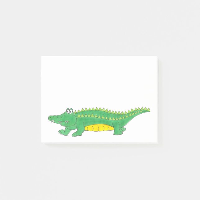 Green Gator Alligator Crocodile Croc Animal Zoo Post-it Notes (Front)