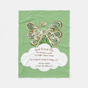 Green Gaurdian Angel God Grant Me Chemo Blanket