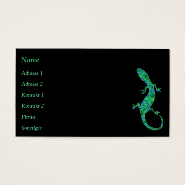 Green Gecko Business Cards (Front)