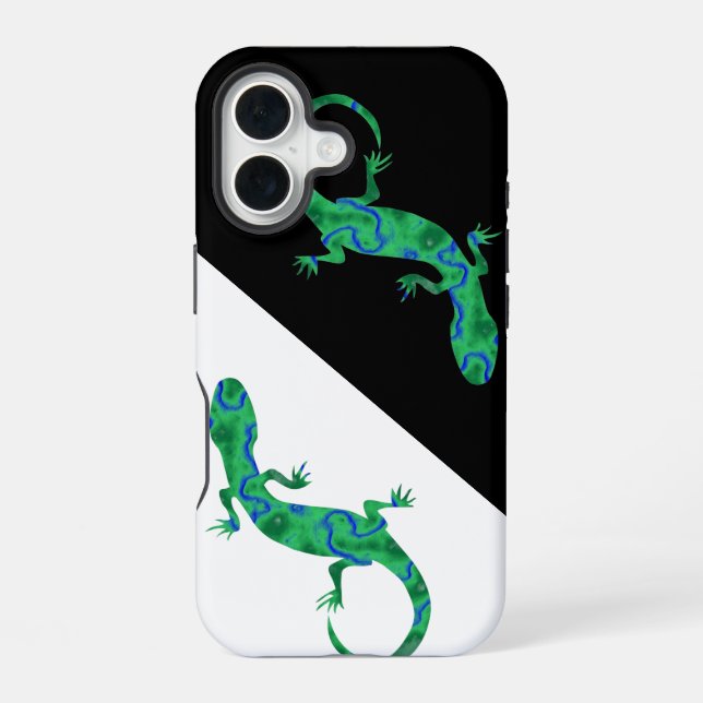 Green Gecko iPhone 16 Case (Back)