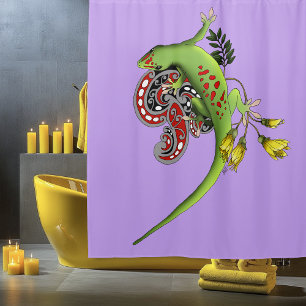 Green Gecko Shower Curtain