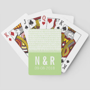 Green Geek Chic Binary Code Playing Cards