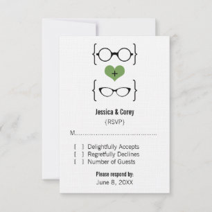 Green Geeky Glasses Response Card