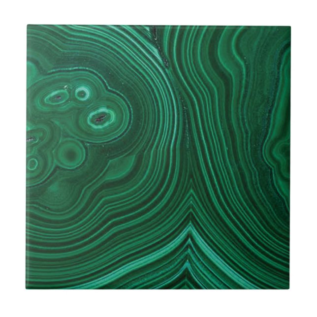 Green gemstone malachite natural stone design  tile (Front)