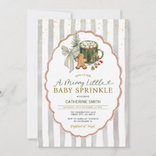 Green Gender Neutral Gingerbread Baby Sprinkle Invitation