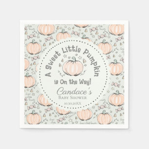 Green Gender Neutral Little Pumpkin Baby Shower Napkin