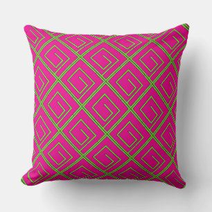 Green Geo Fuchsia Cushion