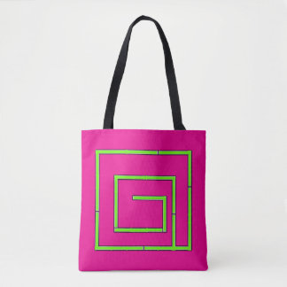 Green Geo Fuchsia Tote Bag