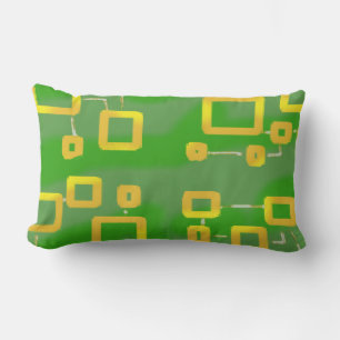 Green GeoCir Throw Pillow, Lumbar Pillow 13" x 21"