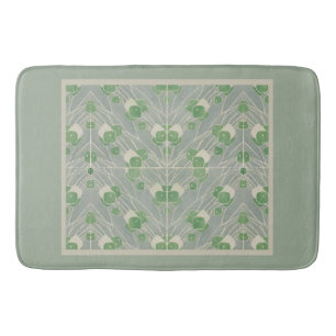 Green Geometric 1915 Hannah Borger Overbeck Bath Mat