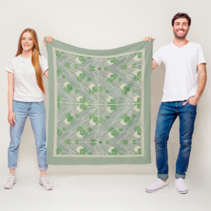 Green Geometric 1915 Hannah Borger Overbeck Fleece Blanket