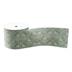 Green Geometric 1915 Hannah Borger Overbeck Grosgrain Ribbon