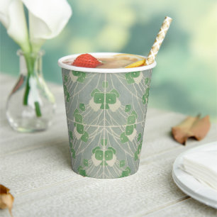 Green Geometric 1915 Hannah Borger Overbeck Paper Cups
