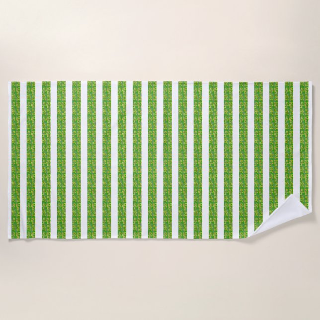 Green Geometric Beach Towel (Front)
