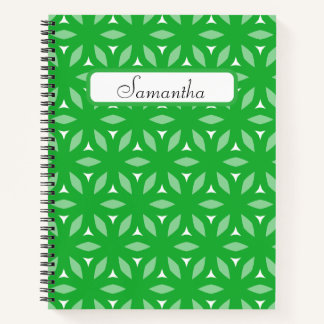 Green Geometric Floral Abstract Notebook