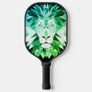 Green Geometric Lion Pickleball Paddle