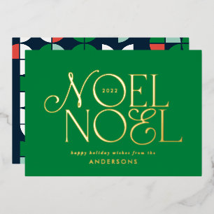 green geometric Noel script elegant modern