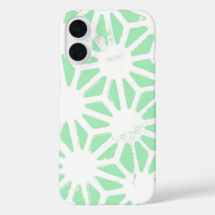 Green geometric pattern iPhone 16 case
