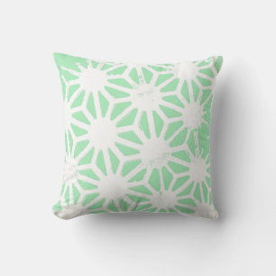 Green geometric pattern cushion