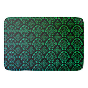 Green Geometric Pattern / Indian Print Bath Mat
