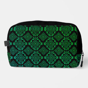 Green Geometric Pattern / Indian Print  Dopp Kit