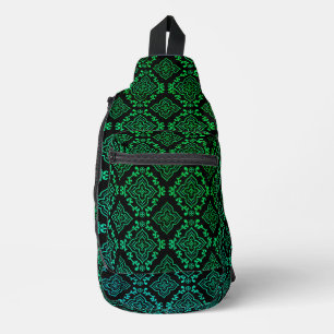 Green Geometric Pattern / Indian Print  Sling Bag
