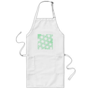 Green geometric pattern long apron