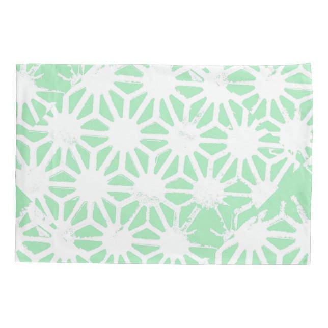 Green geometric pattern pillowcase (Back)