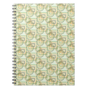 Green Geometric Pattern Spiral Notebook