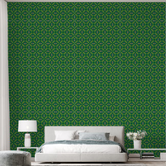 Green geometric pattern wallpaper