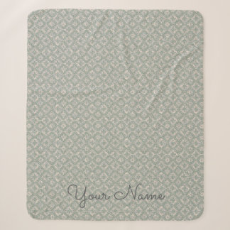Green Geometric Personalized Name Sherpa Blanket