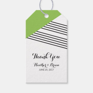 Green Geometric Stripe Gift Tags